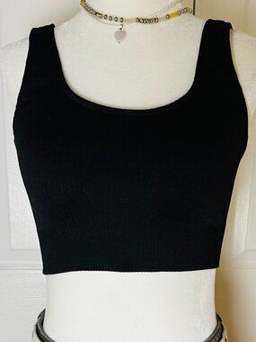 Ethos Black High-Support Scoop Neck Sports Bra - Small